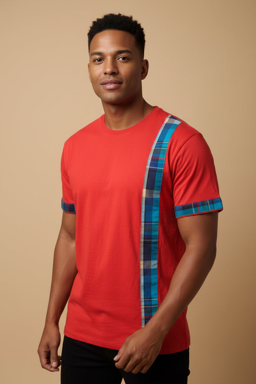 T shirt madras rouge