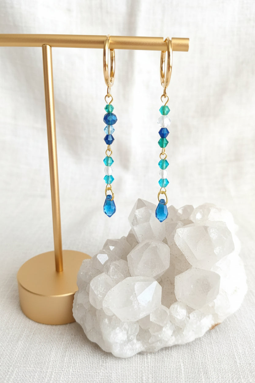 Boucles " cristal blue"