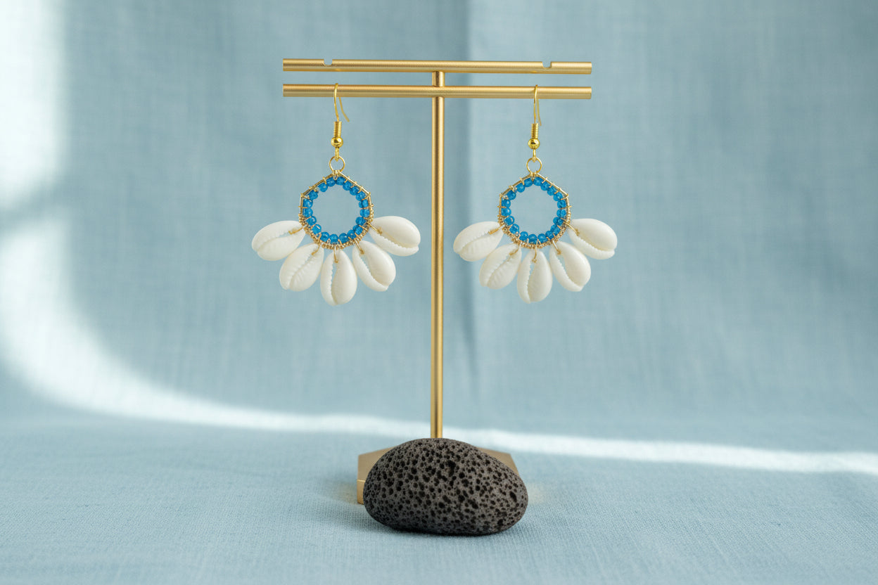 Boucles "blue cauri"